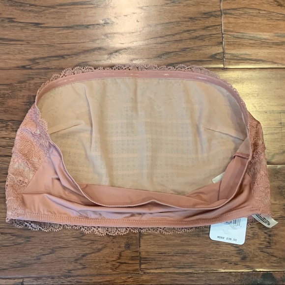 NWT $38 Free People Camilla Bandeau Bralette Small or Medium Vintage Rose Lace - Picture 8 of 13
